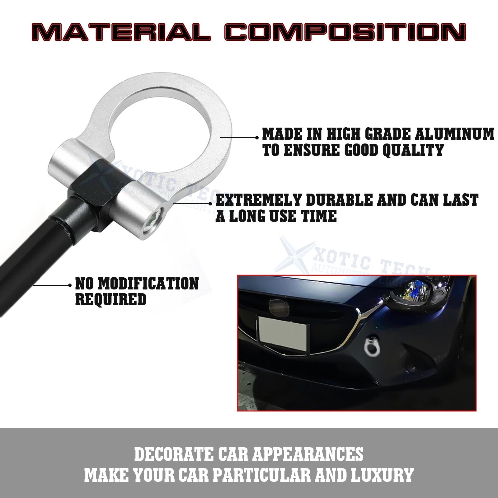 Anodized Aluminum Tow Hook for Cadillac XLR (2006-2009)