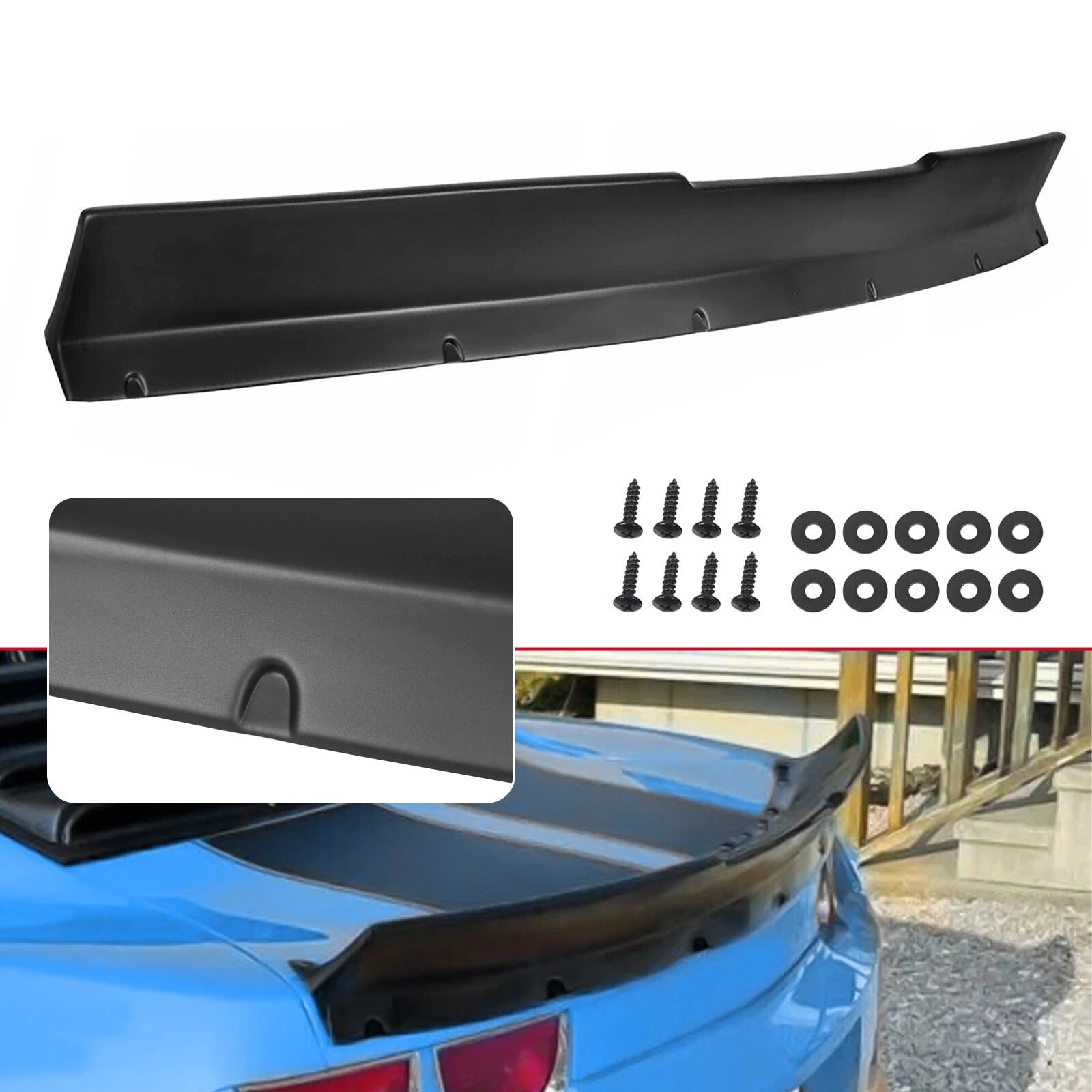 Rear Duckbill Trunk Spoiler for Chevrolet Camaro (2010–2013) Unpainted Black