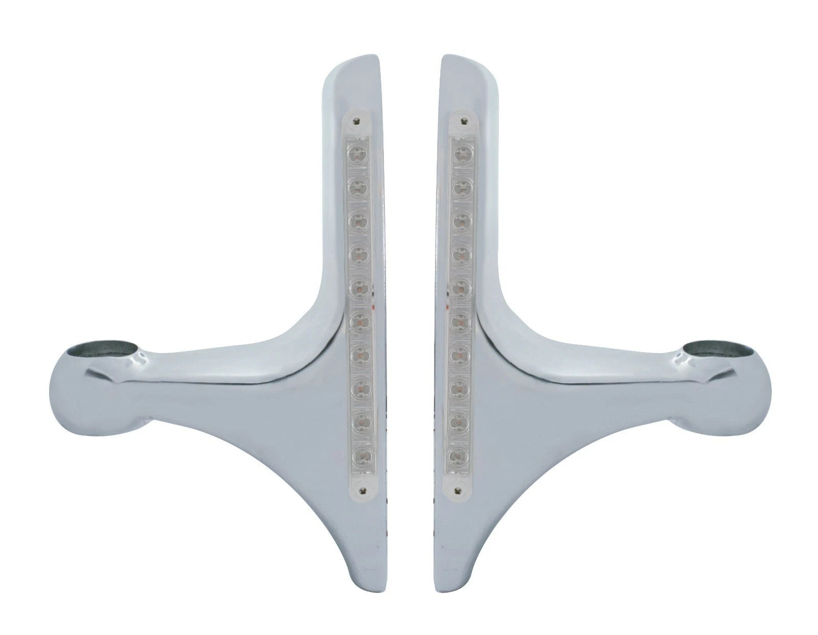 Headlight Brackets Pair for Peterbilt Hood Side L-Shaped Clear Amber LED (—)