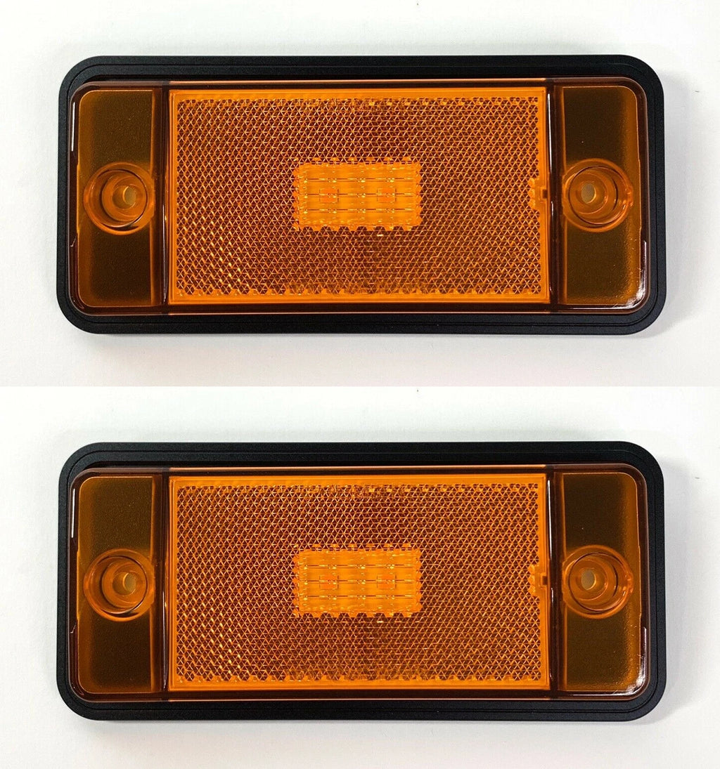Front Amber LED Side Markers with Low Bezels for Ford Bronco (1970–1977)