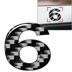 1pc Carbon Black Window Door Wall Car Badge Emblem Decal Sign