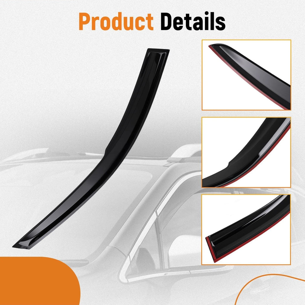 Window Visor Deflector Set for Honda Accord (2008-2012) 4-Door Sedan Black