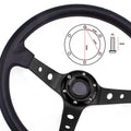 14" Racing Suede Leather Steering Wheel for Universal Vehicles (350mm)