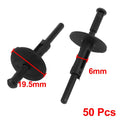 Set of 50 Black Plastic Rivets for BMW 520 535 (6mm Hole)