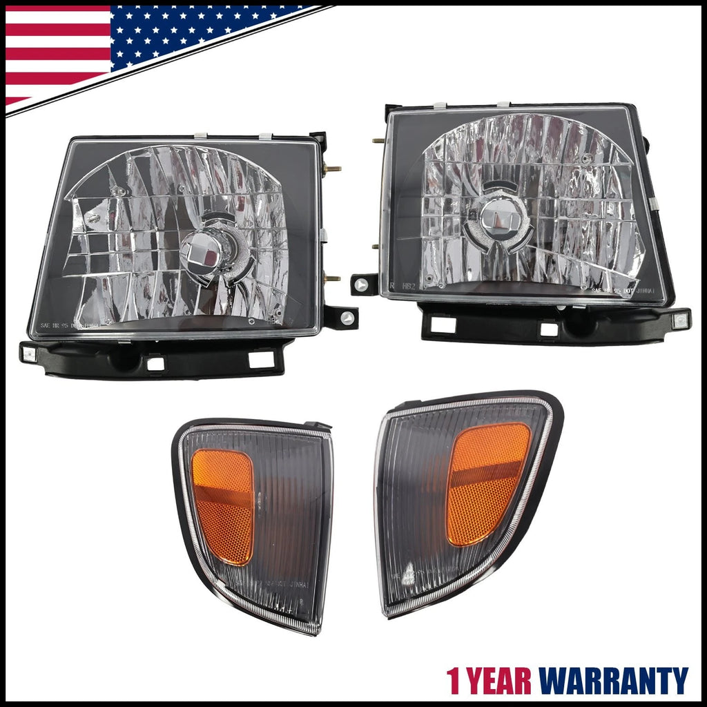 Black Headlights & Corner Lights for Toyota Tacoma 4WD (1998–2000)