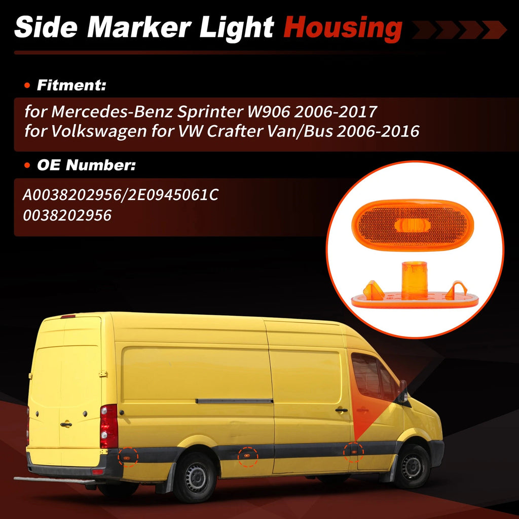 Side Marker Light Housing for Mercedes-Benz Sprinter, VW Crafter (A0038202956)