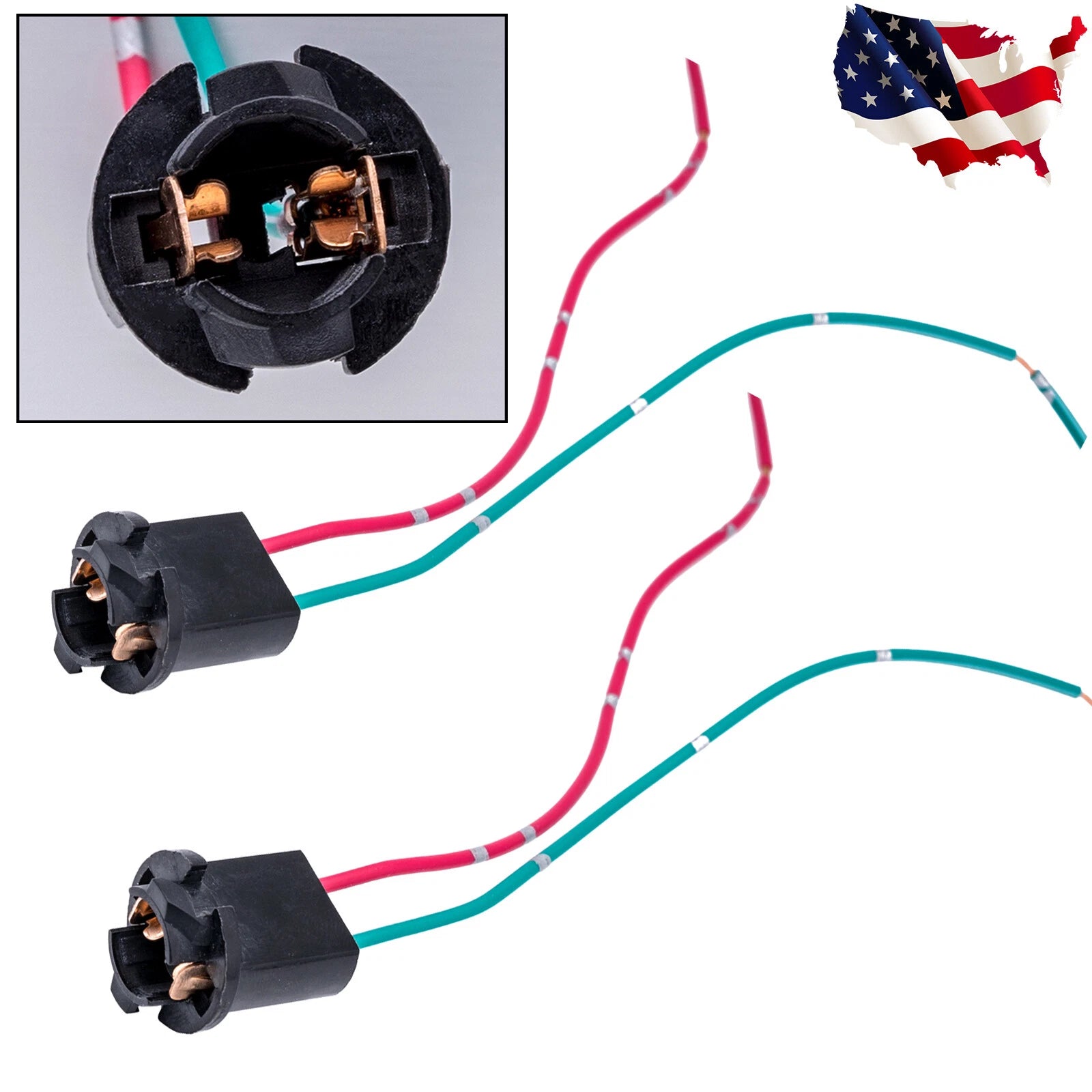 2 Pack T10 W5W LED Pig Tail Extension Cable for 168 192 2825 920 928 (1982–1995)