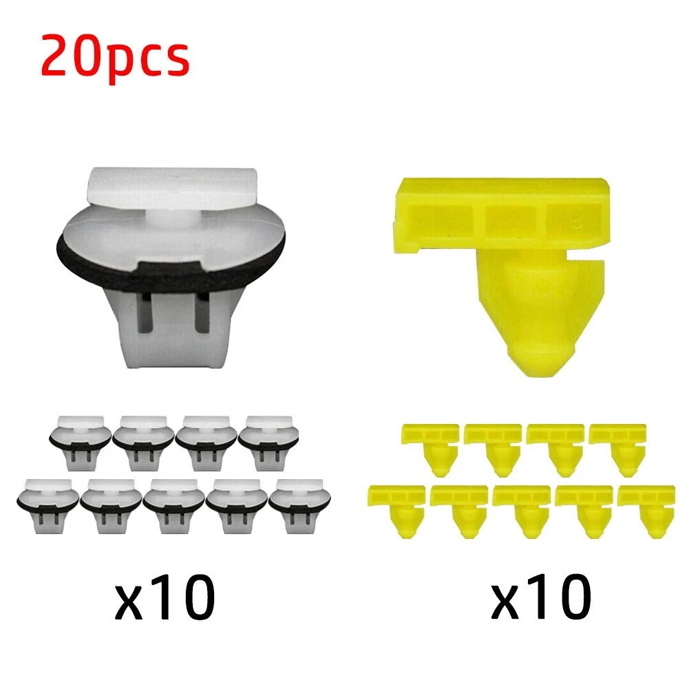 Set of 20 Plastic Moulding Clips for Nissan Juke (2010–2019) 76882-JG10A / 76847-JG00A