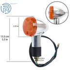 2X Amber Chrome Bullet Turn Signal Blinker Light for Motorcycle