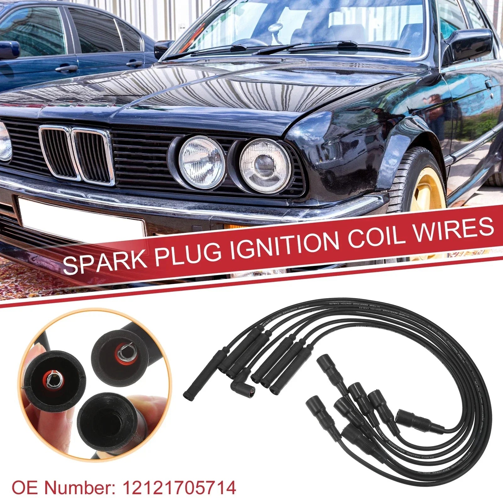 7pcs Spark Plug Wire Ignition Coil Cable for BMW 325es (1986-1987)