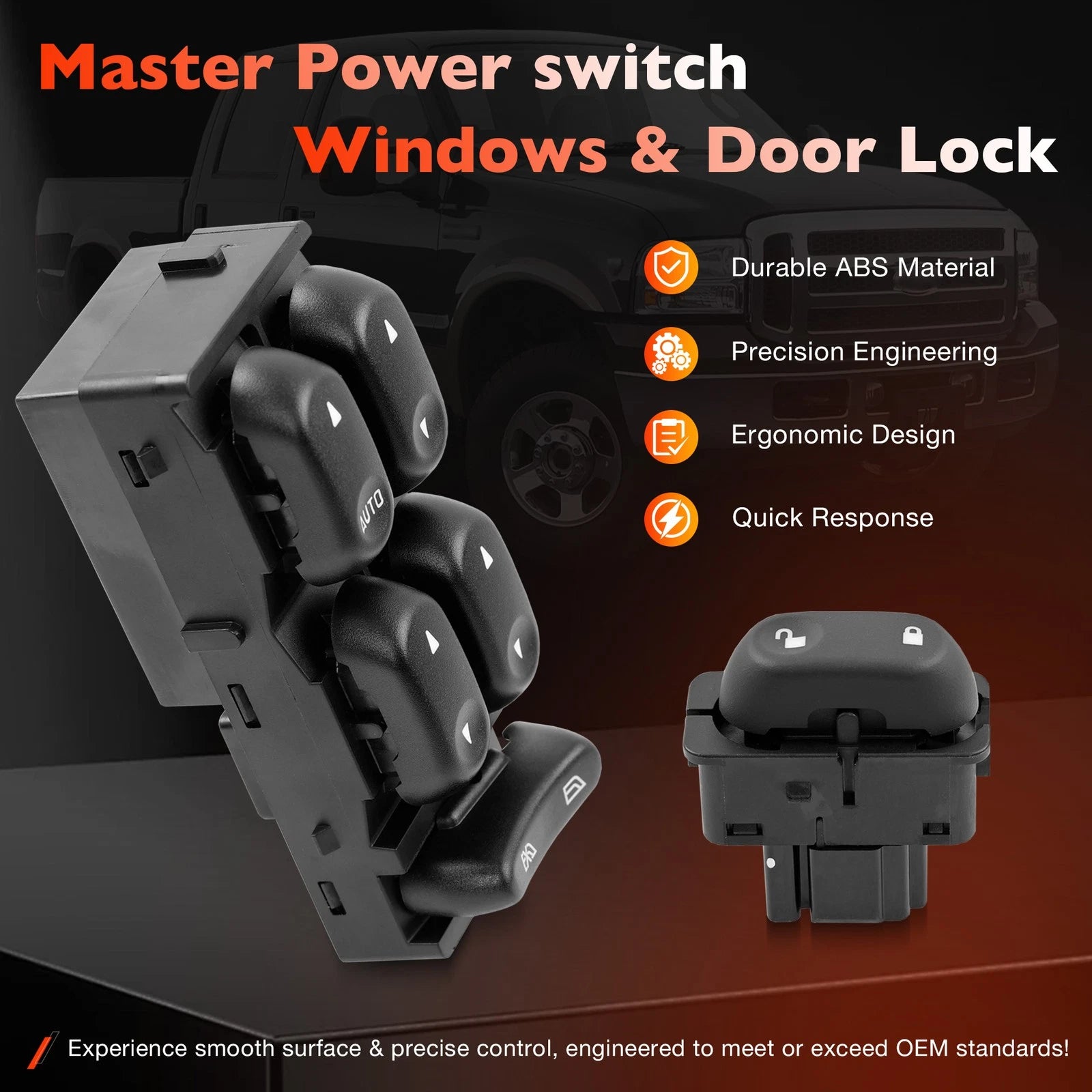 Power Window & Door Lock Switch for Ford F250 Excursion Explorer (2002-2005)