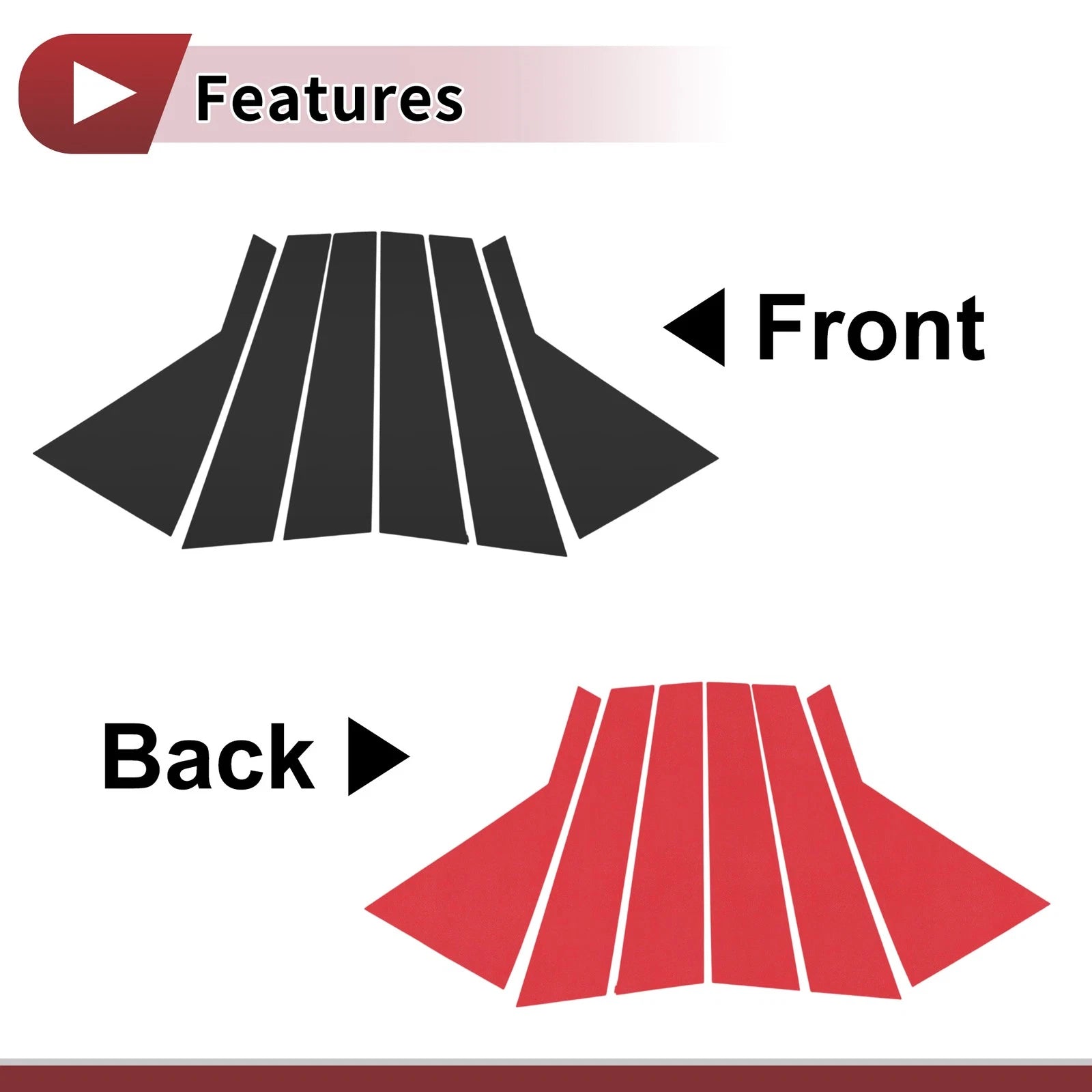 Door Pillar Window Trim for KIA Sorento (2011–2015) Black Front Rear Left Right