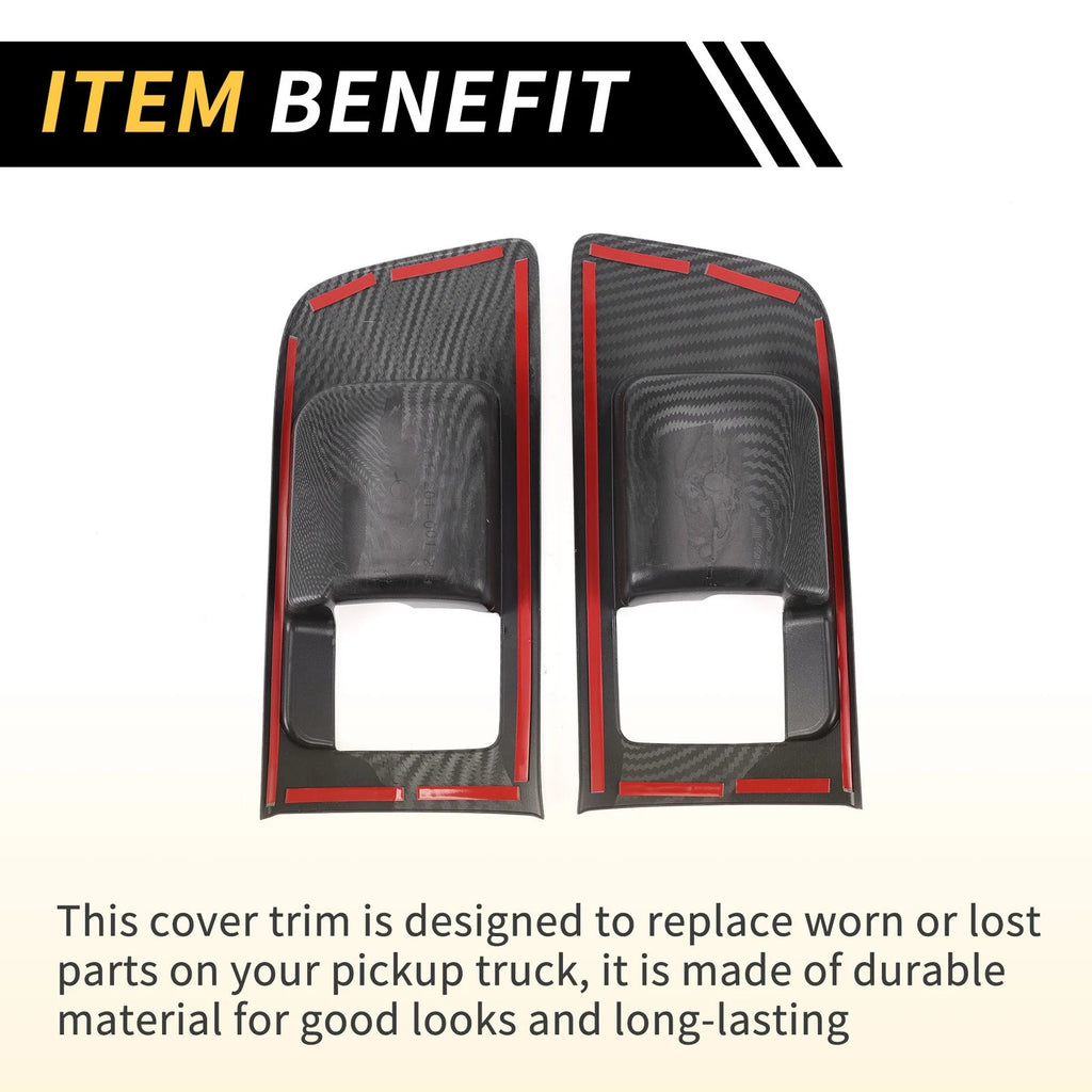 Set of 1 Carbon Fiber Pattern Front Door Handle Bowl Cover for Toyota Tundra (2014–2021)