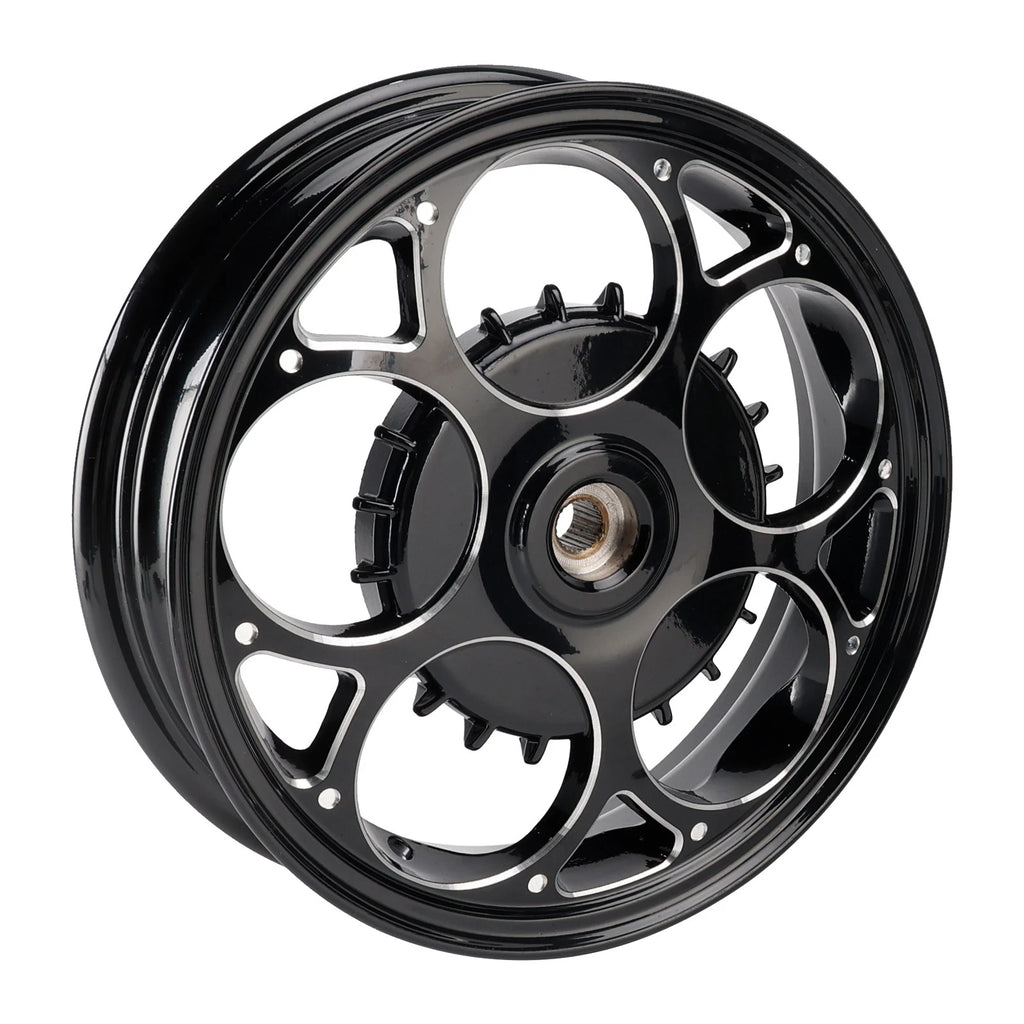 Set of 2 Front & Rear Wheel Rims 3.0x12" Black for Vespa Sprint Primavera (50-150)