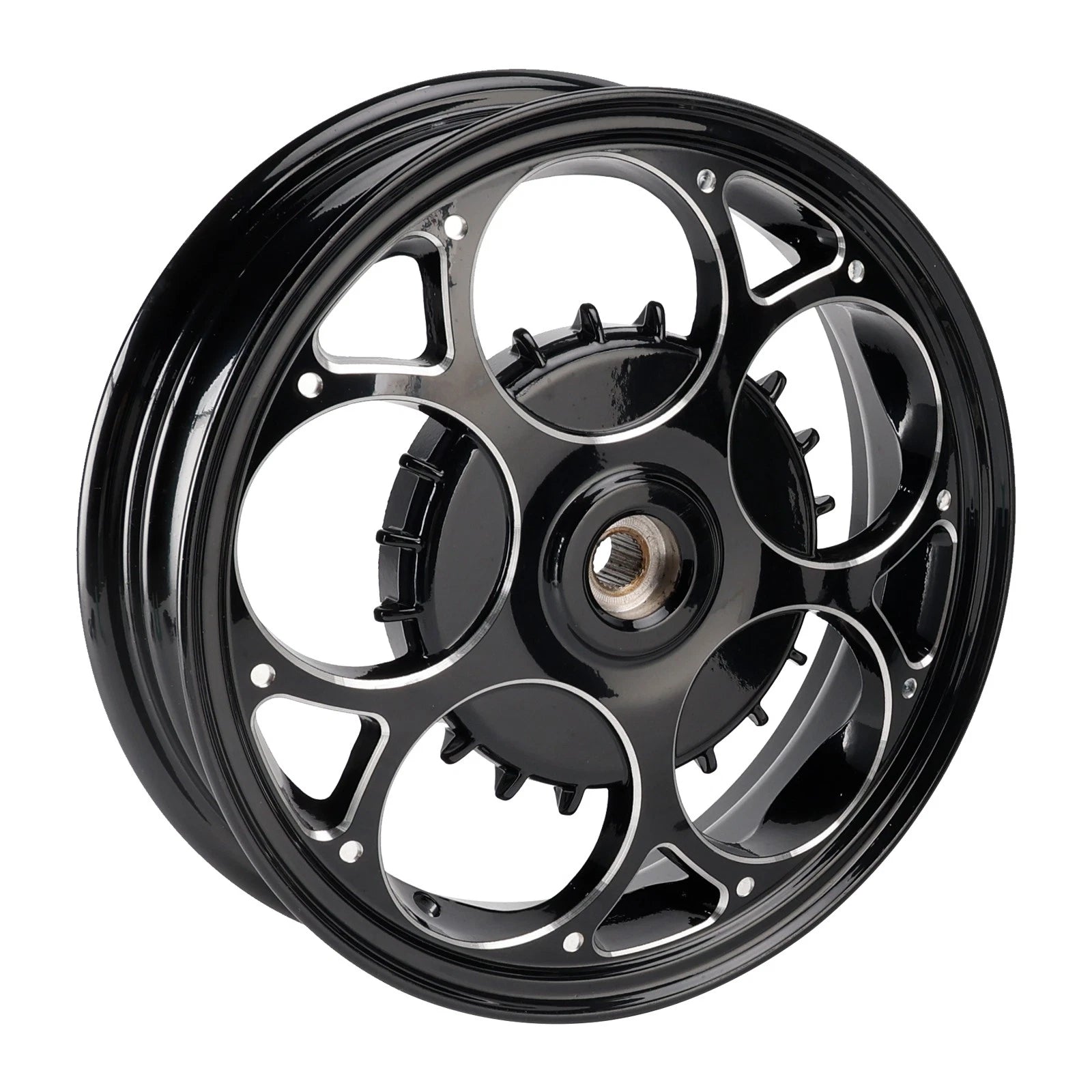 Set of 2 Front & Rear Wheel Rims 3.0x12" Black for Vespa Sprint Primavera (50-150)