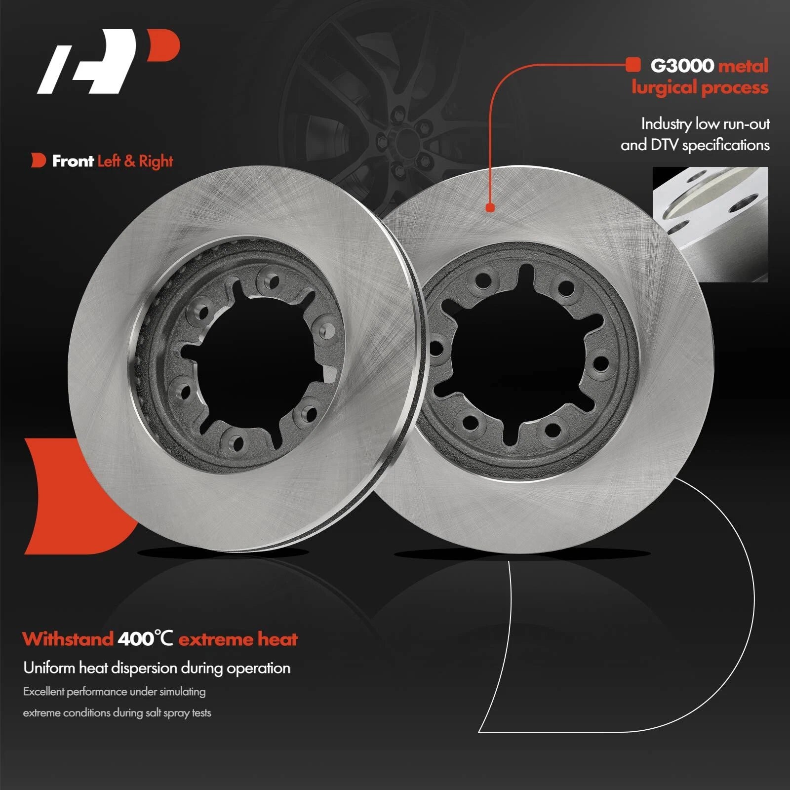 Front Disc Brake Rotors & Ceramic Pads for Nissan Frontier (1998-2004)