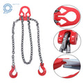 2X Chain Sling 3/8" x 10' G80 Lifting Chain with Adjustable Hooks