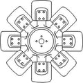 8 Blade Fan for Case IH 4240 4350 440C 440D 4430 4440 448D 4630 540B 540D 548D 693B