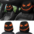 Front Seat Headrest Cover for Universal Halloween Scary Jack-O'-Lantern (—–—)