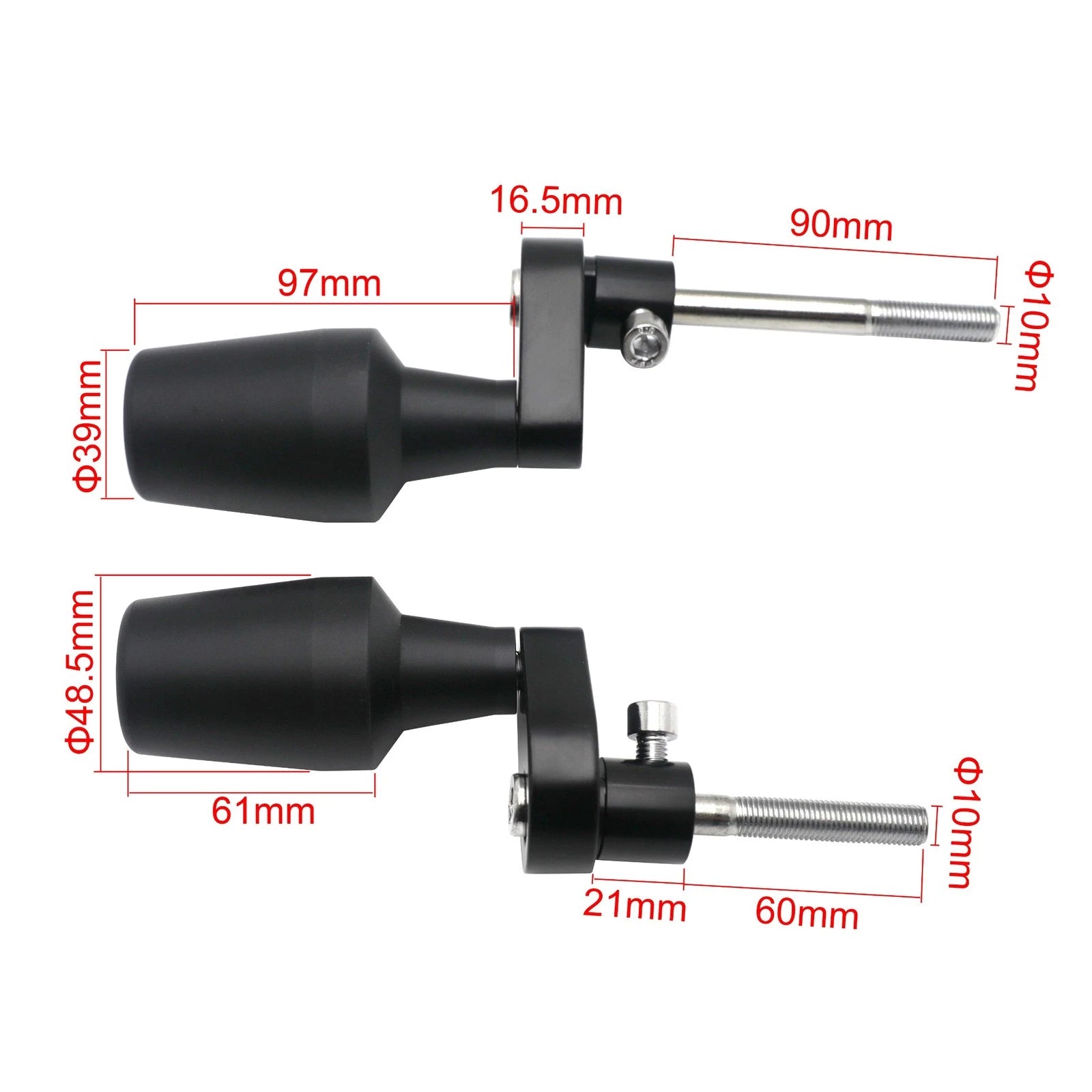 Black Motorcycle Frame Slider Crash Protector for Kawasaki Ninja 400 (2018–2025)