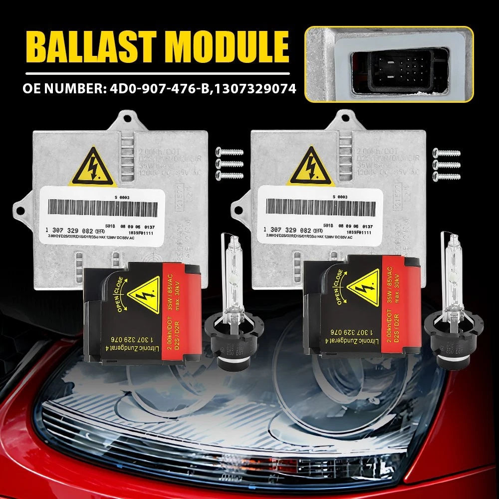 2X Xenon Ballast Socket Igniter D2S Bulb for Volkswagen Jetta (2005–2009)