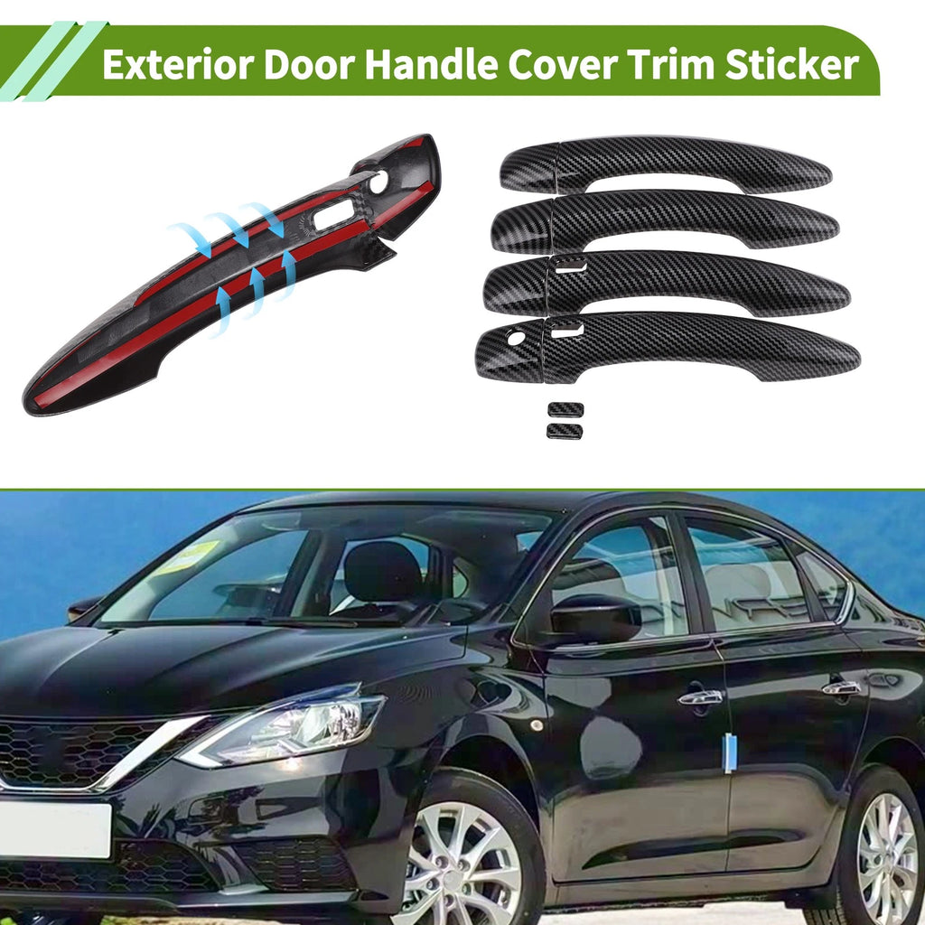 Exterior Door Handle Cover Trim for Nissan Sentra (2020–2025) Carbon Fiber Black