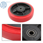 Set of 4 Heavy Duty Polyurethane Caster Wheels 8 Inch 1/2" Bore Axle