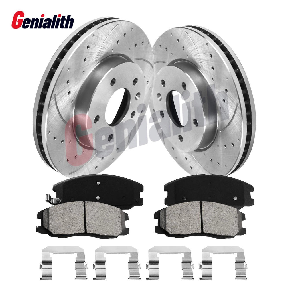 Front Drilled Rotors + Ceramic Brake Pads for Chevrolet Equinox (2007–2009)