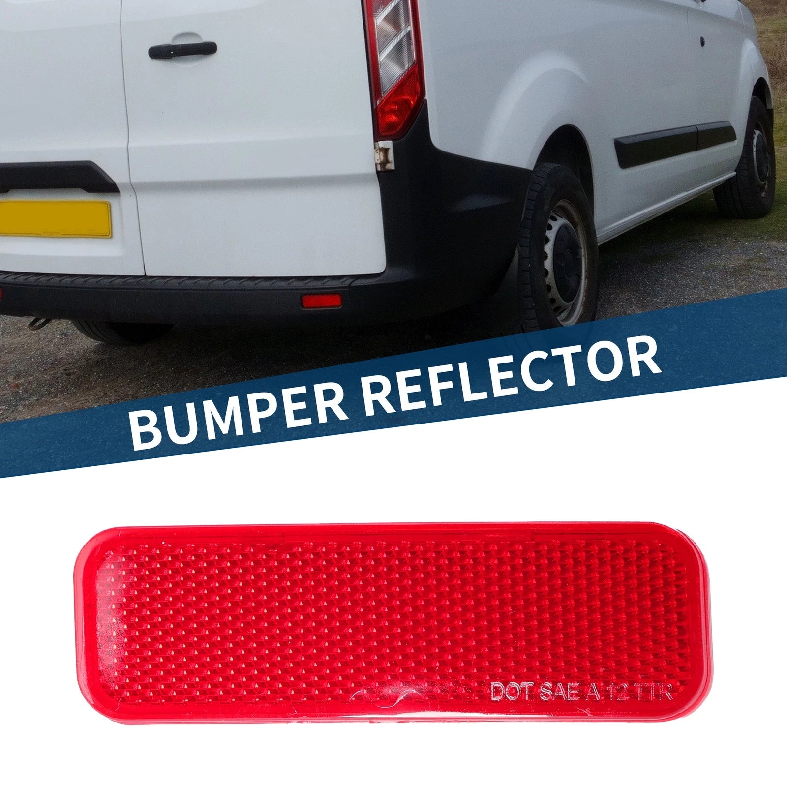 Rear Right Bumper Reflector No.BK2Z13A565B for Ford Transit (2015–2022) Red