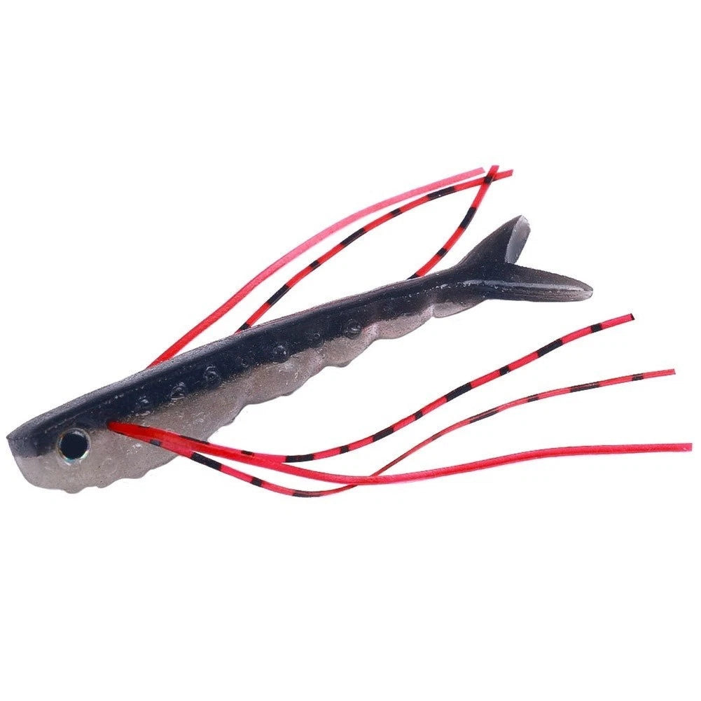 Set of 5 Soft Lures for Fishing Bass Barracuda T Tail Design