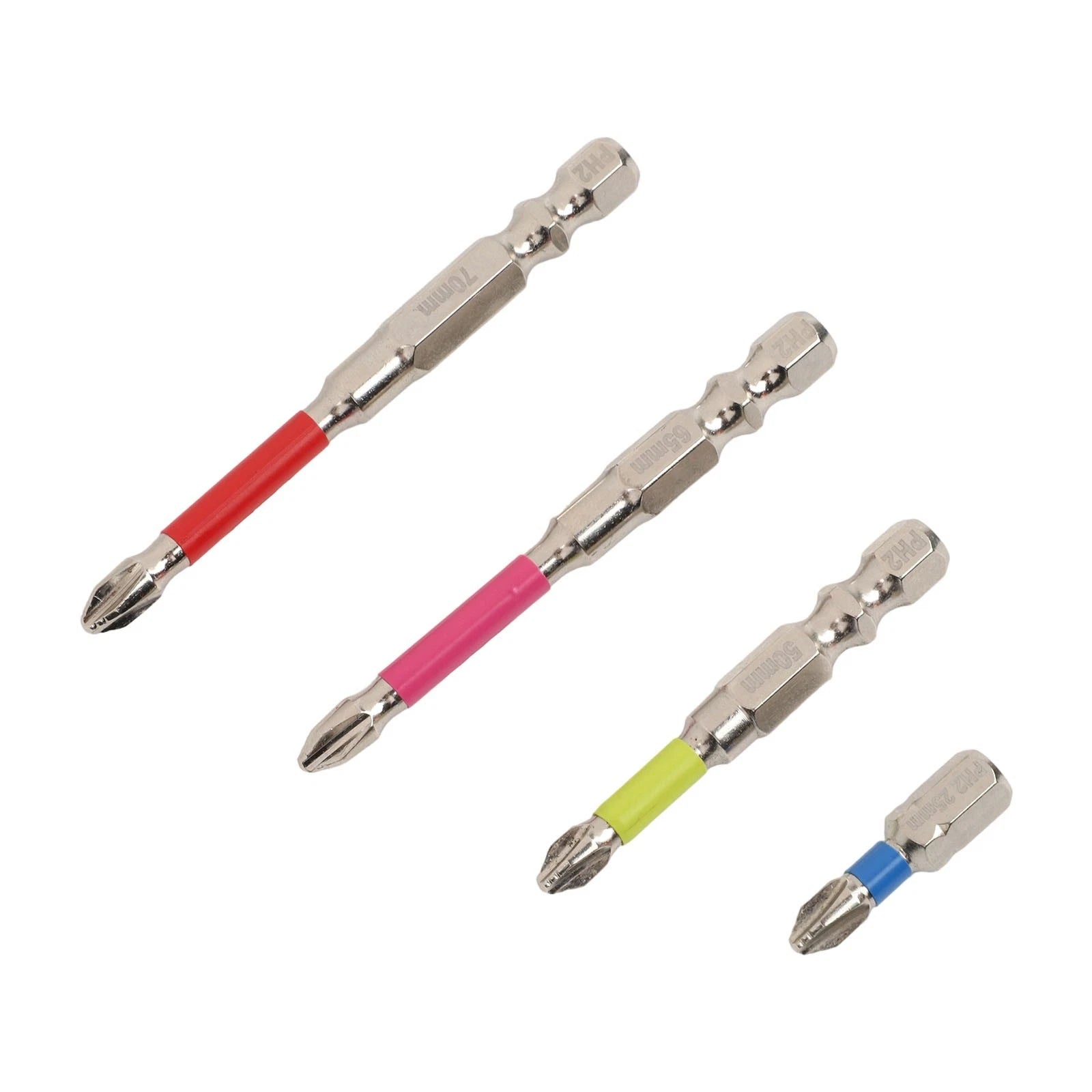 Set of 4 Magnetic PH2 Cross Screwdriver Bits for Electric Screwdrivers