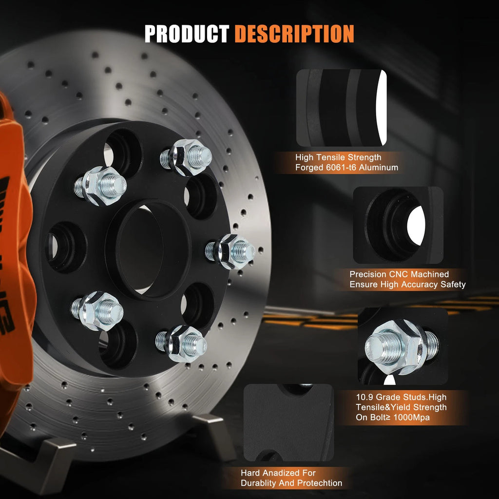 2X 20mm Wheel Spacers 5x4.5 12x1.5 for Toyota Tacoma RAV4 Lexus RX350 IS250 GS F