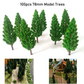 100Pcs 3.07" Pine Trees for Train Railroad Diorama Layout