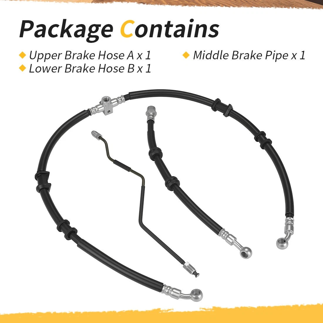 Front Brake Hose Lines w/ Pipe Kit for Honda Sportrax 250 TRX250EX (2001–2005)