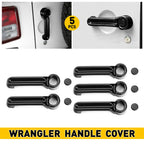 Set of 4 Door Handles + Tailgate Handle Cover Trim for Jeep Wrangler JK (2007–2018)