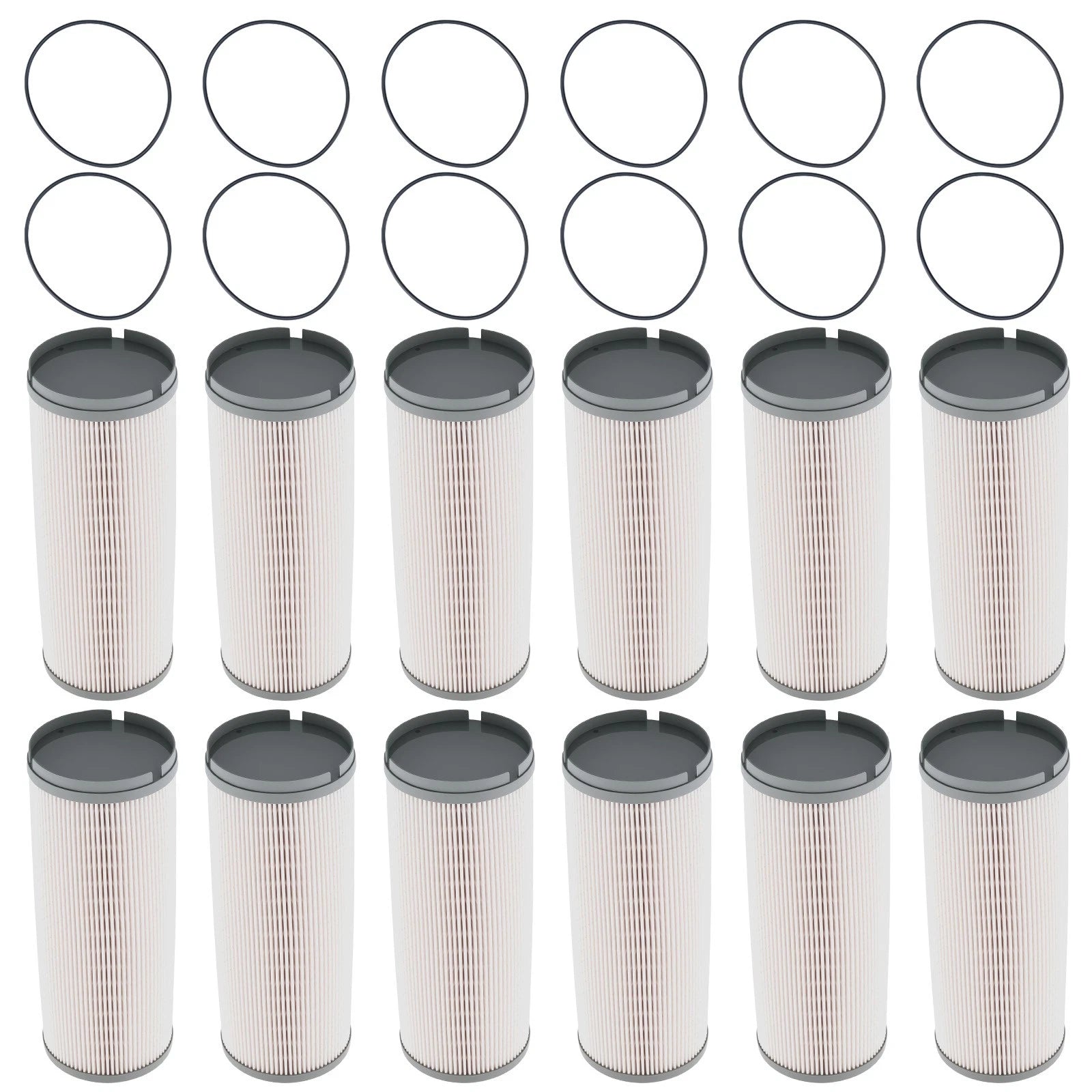 12 Pack Fuel Filter for Kenworth T680 (L6-14.9L) K371021 FS20207 PF46236