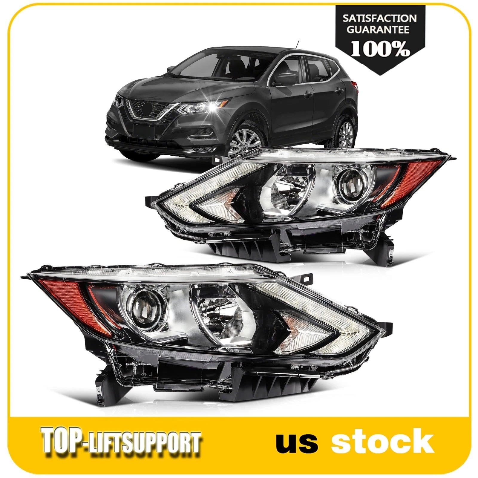 Headlight Assembly for Nissan Rogue Sport (2017–2019) Left + Right Pair