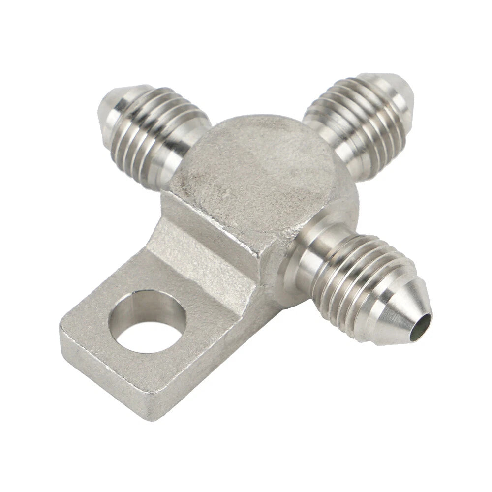 AN-3 Stainless Steel Male Tee Brake Hose Adapter Fitting Connector