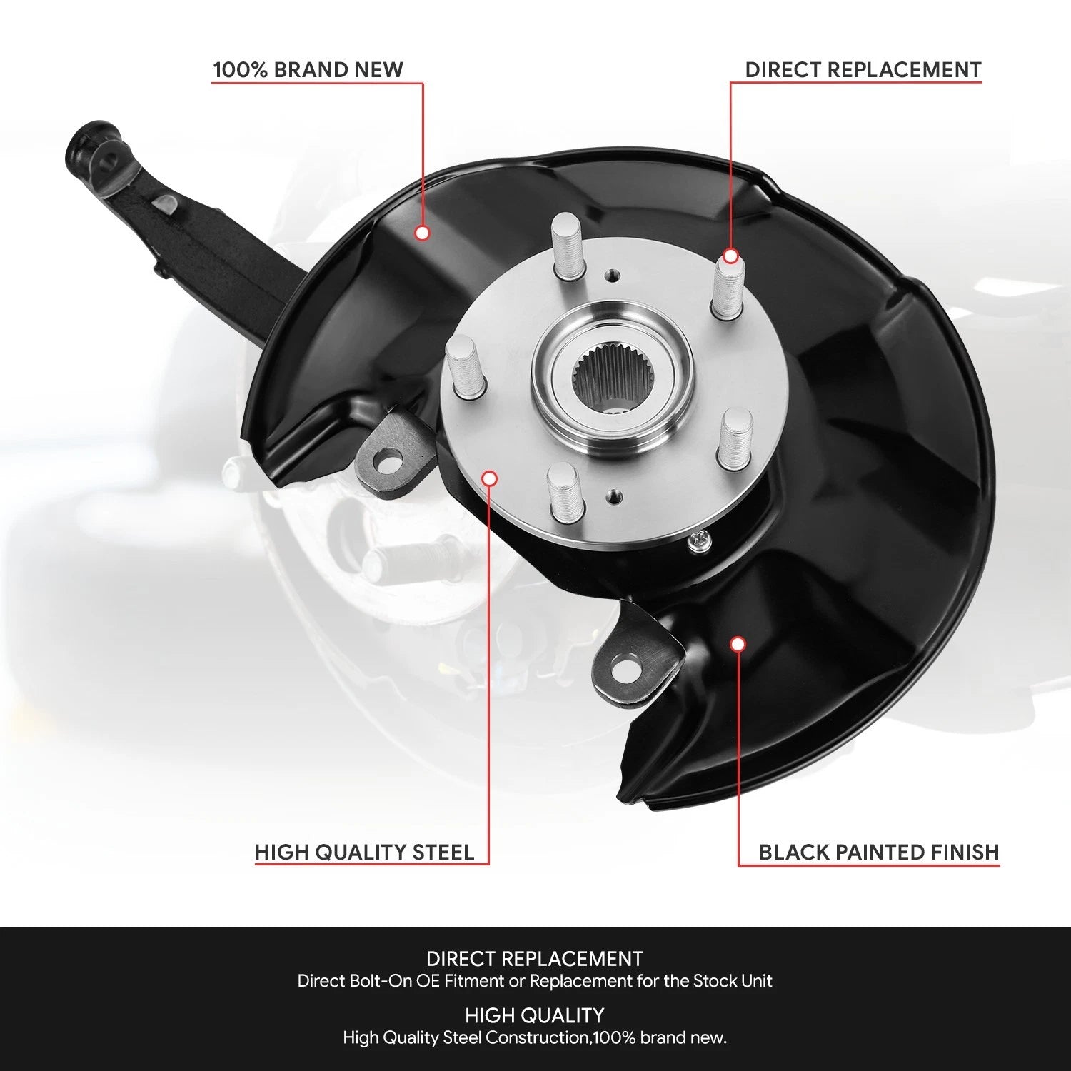 Front Left Driver Loaded Wheel Bearing Knuckle for Acura TSX Honda Accord (2008–2014)