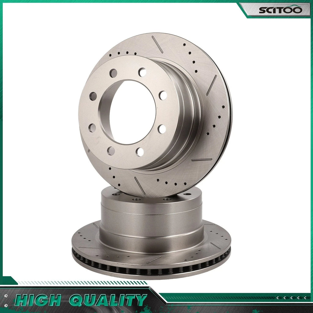 Rear Drilled Slotted Brake Rotors for Dodge Ram 3500 (2003–2008)