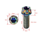 6pcs M6x25mm Titanium Torx Head Flange Screws for Motorcycle Bicycle