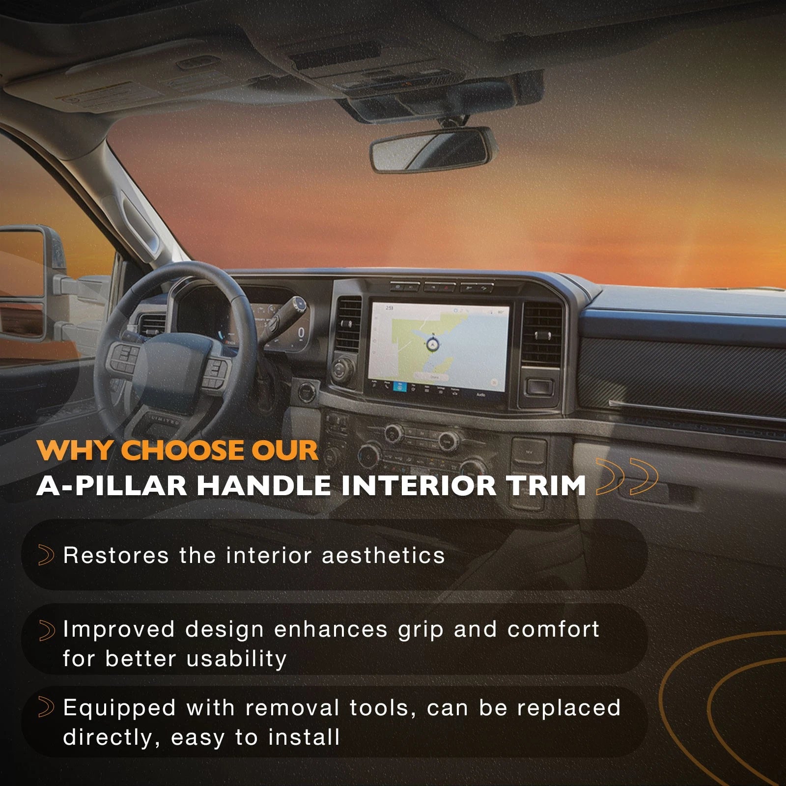 A Pillar Interior Trim Grab Handle Set for Ford F-150 (2004-2008)