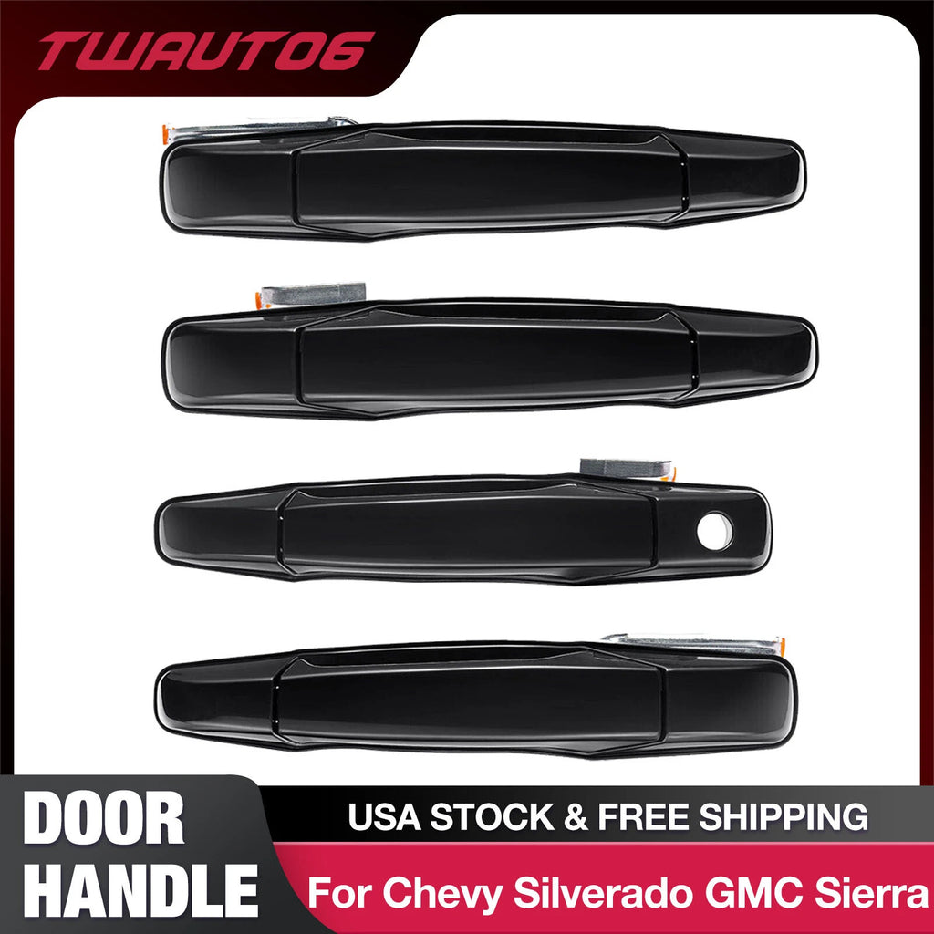 Exterior Chrome Door Handle Front Rear for Chevrolet Silverado GMC Sierra (2007–2014)