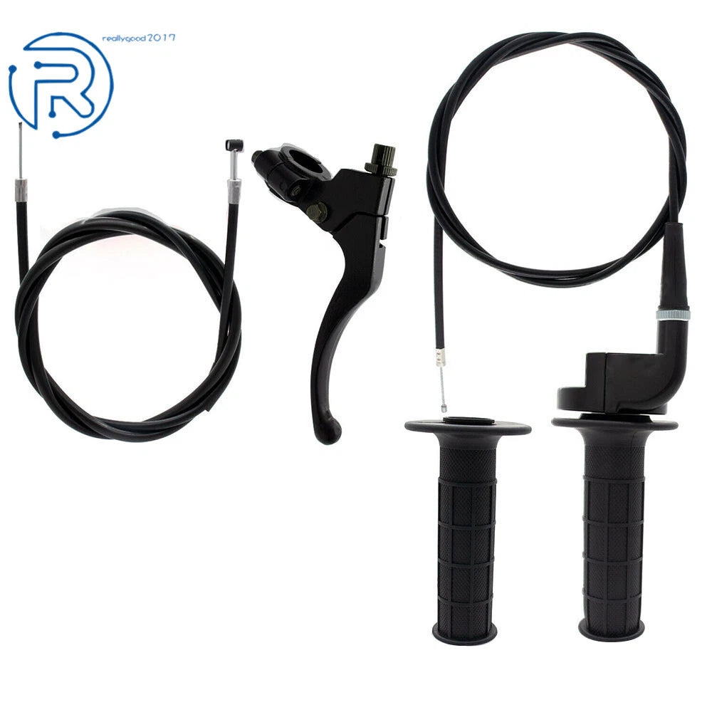 Right Lever Brake Throttle Cable Handlebar Grip for Mini Bike (50cc-250cc)