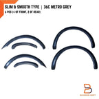 36C Metro Grey Slim Fender Flares for Ford Ranger T6 (2015-2018)