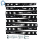 Set of 8 E-Track Tie-Down Rails for E-Track Systems (Powder-Coated Steel)