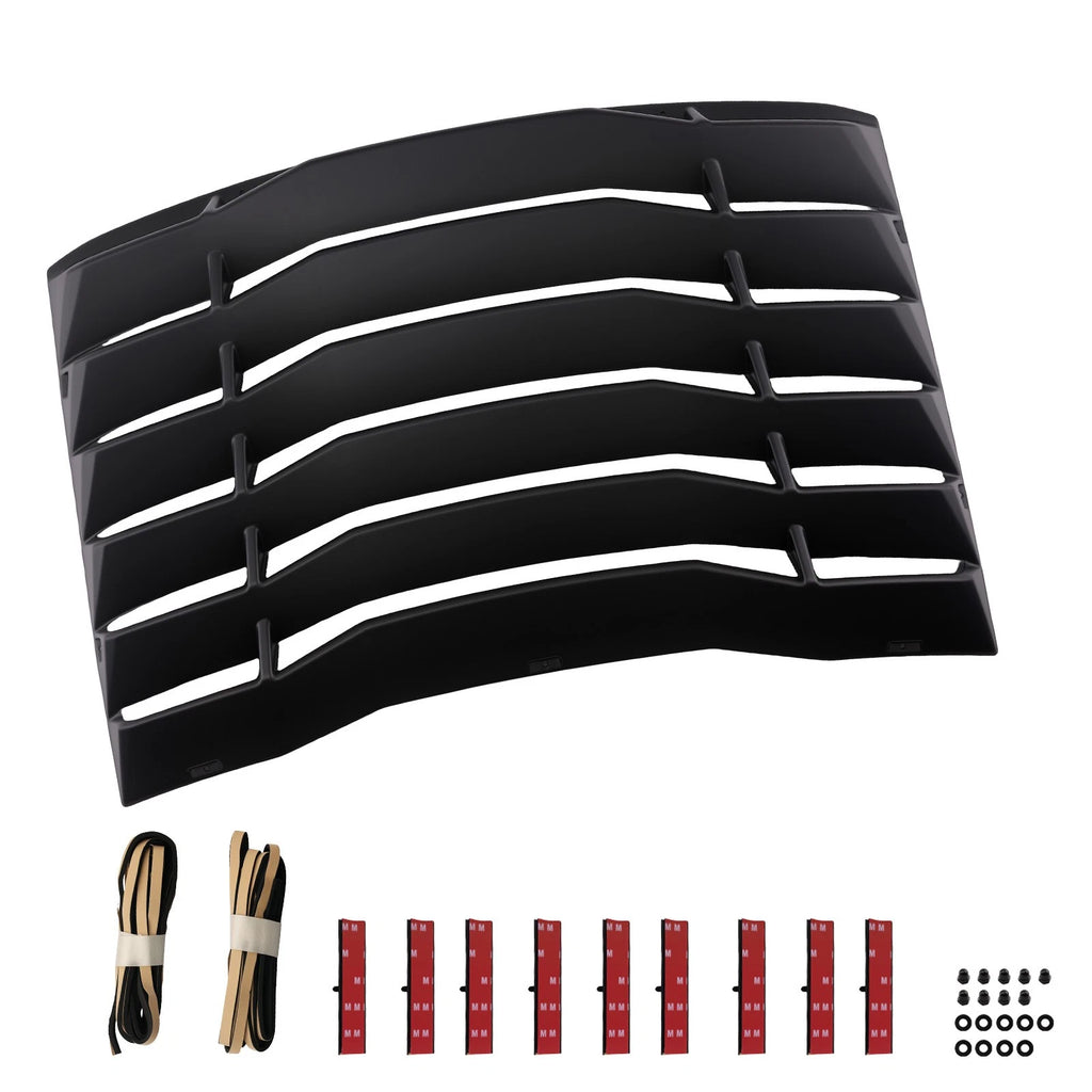 Rear Window Louver Cover for Chevrolet Camaro (2016–2024) Matte Black Plastic