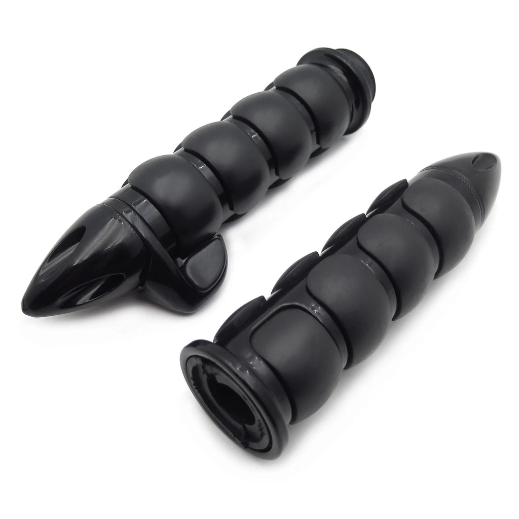 2X Black 22mm Custom Bullet Handlebar Grips Rubber for Honda