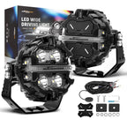Round LED Auxiliary Lights for Off Road Vehicles (4x4, SUV, ATV, UTV)