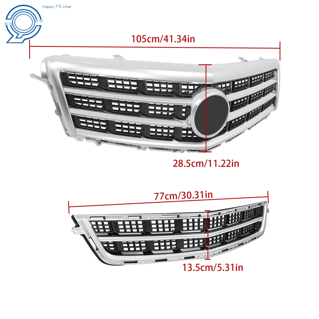 Front Bumper Grille with Trim Molding & Lower Grill for Cadillac ATS (2013–2014)